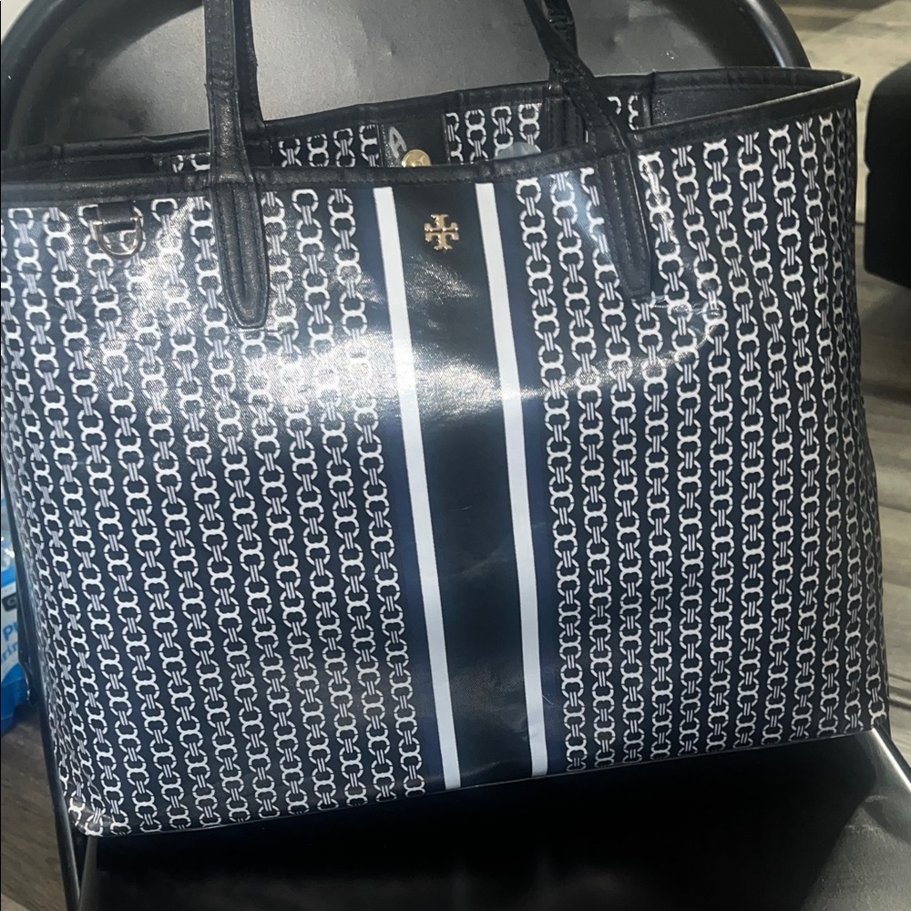 Tory Burch Black and White Tote Bag